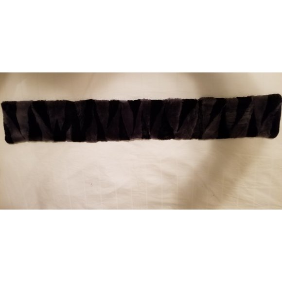 ✅#60 NEW WITHOUT TAG AUTHENTIC genuine FUR blk gray - Picture 9 of 10